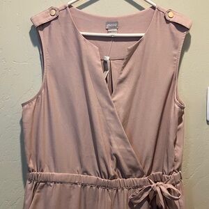 NWT Chico's Blush Pink Sleeveless Wrap Jumpsuit  Size 2.5 Crepe Fabric
